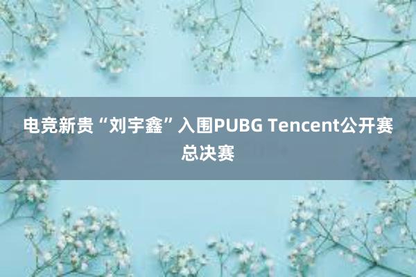 电竞新贵“刘宇鑫”入围PUBG Tencent公开赛总决赛